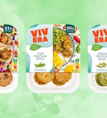 New Vivera vegan whole foods protein bites in front of a green background