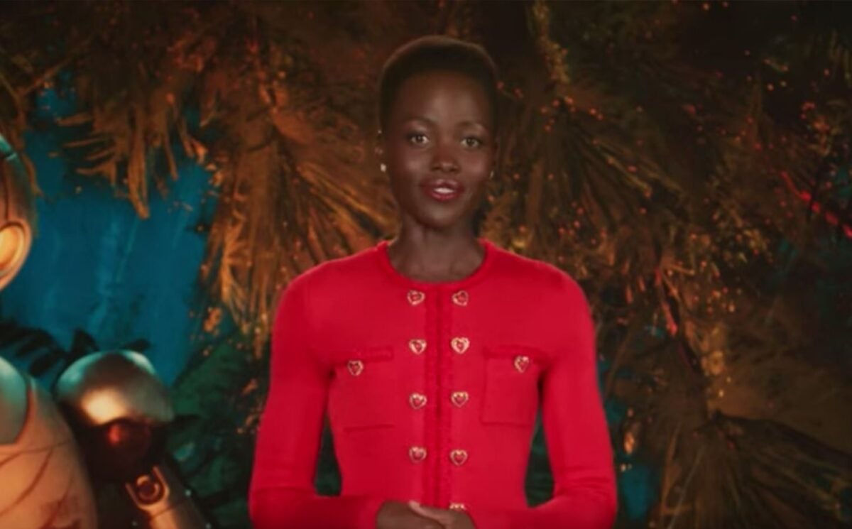 Photo shows Lupita Nyong’o speaking a in a video about sustainability tips to promote her new film "The Wild Robot"