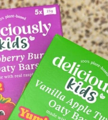 Two packets of Deliciously Kids vegan Oaty Bars