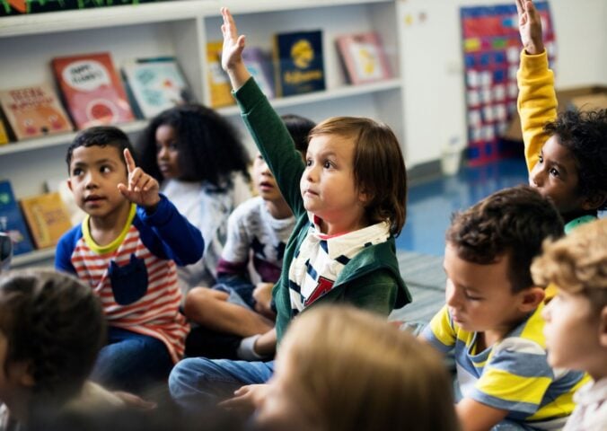 school kids in class