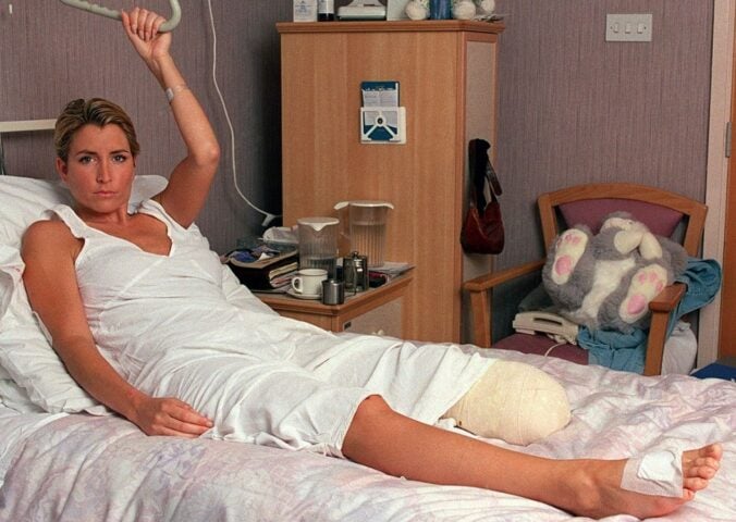 Vegan entrepreneur Heather Mills lying in a hospital bed after her road accident