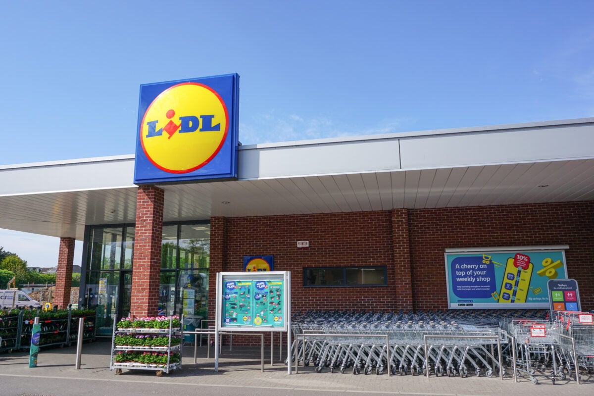 The outside of vegan-friendly budget retailer Lidl GB