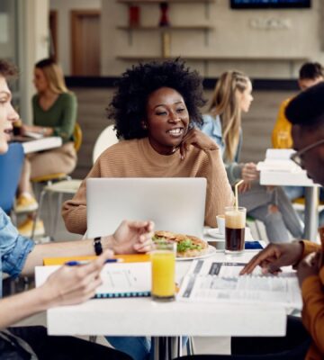 students in a university cafeteria
