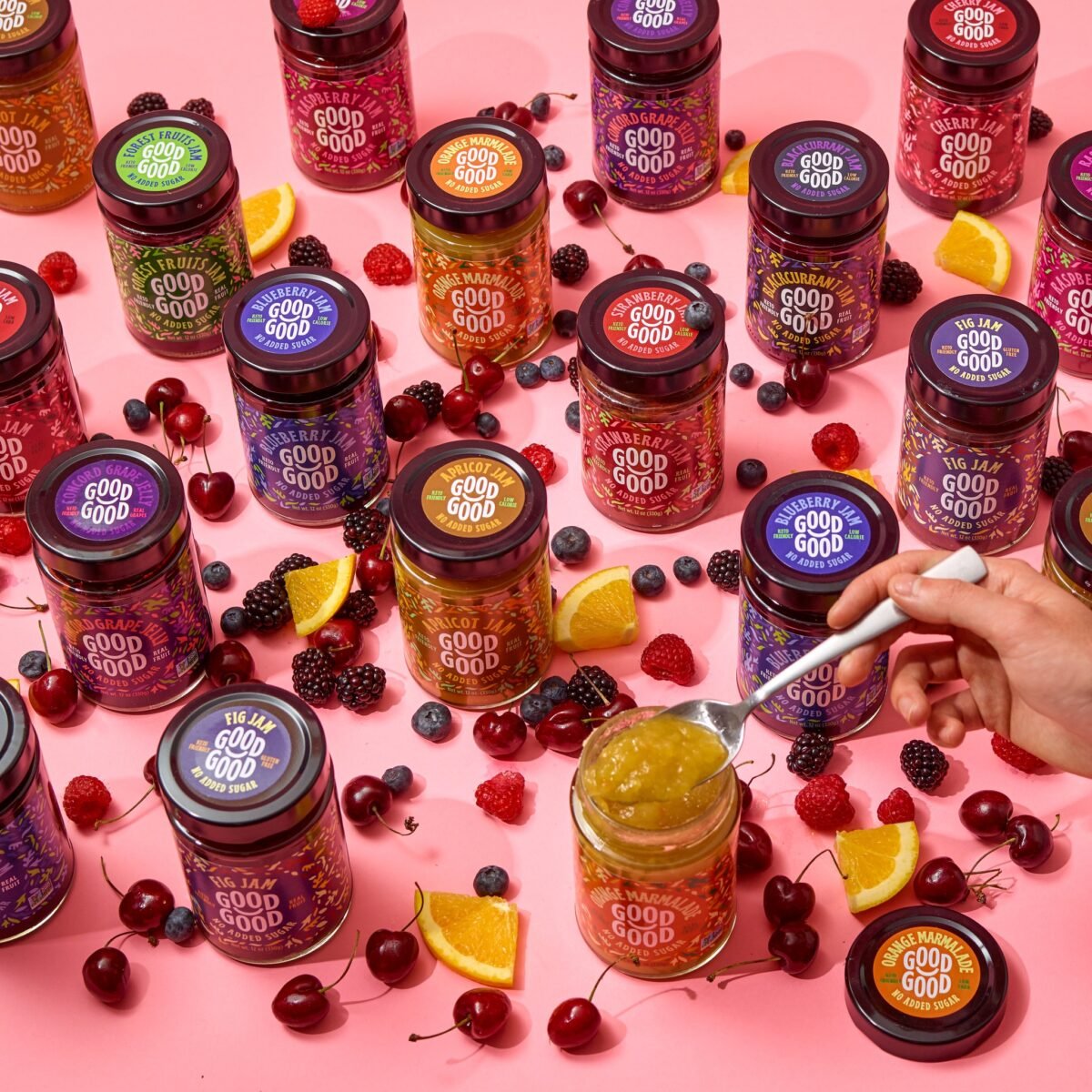 Photo shows the rest of GOOD GOOD's range of vegan preserves