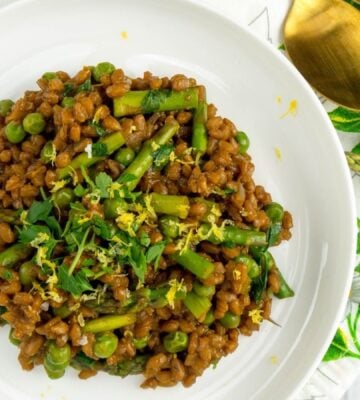 A vegan risotto made with all dairy-free ingredients