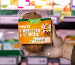 A burger from Lidl's new Vemondo Plant! plant-based line