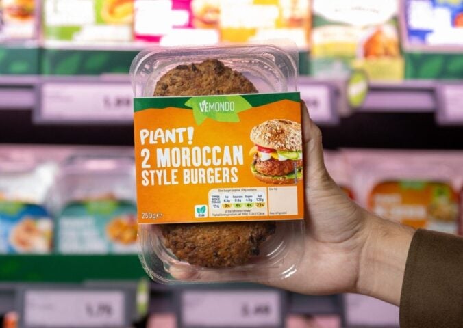 A burger from Lidl's new Vemondo Plant! plant-based line