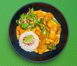 A vegan chicken curry dish from Wagamama's new vegan menu