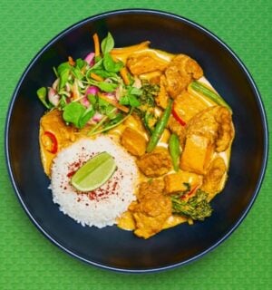 A vegan chicken curry dish from Wagamama's new vegan menu