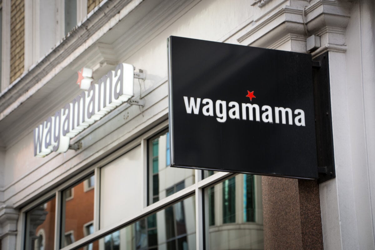 The outside of vegan-friendly restaurant chain Wagamama