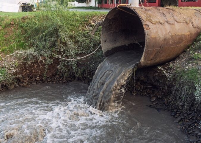 sewage discharge into river