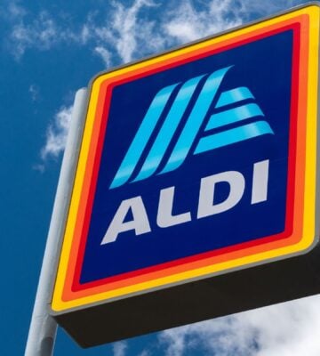 The outside of vegan-friendly budget supermarket Aldi