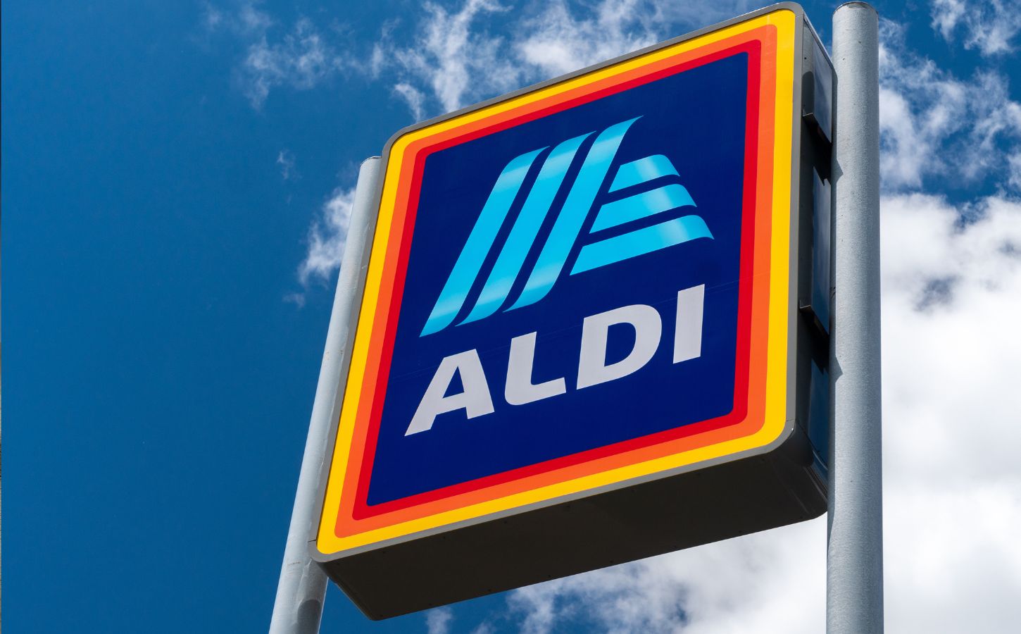 The outside of vegan-friendly budget supermarket Aldi