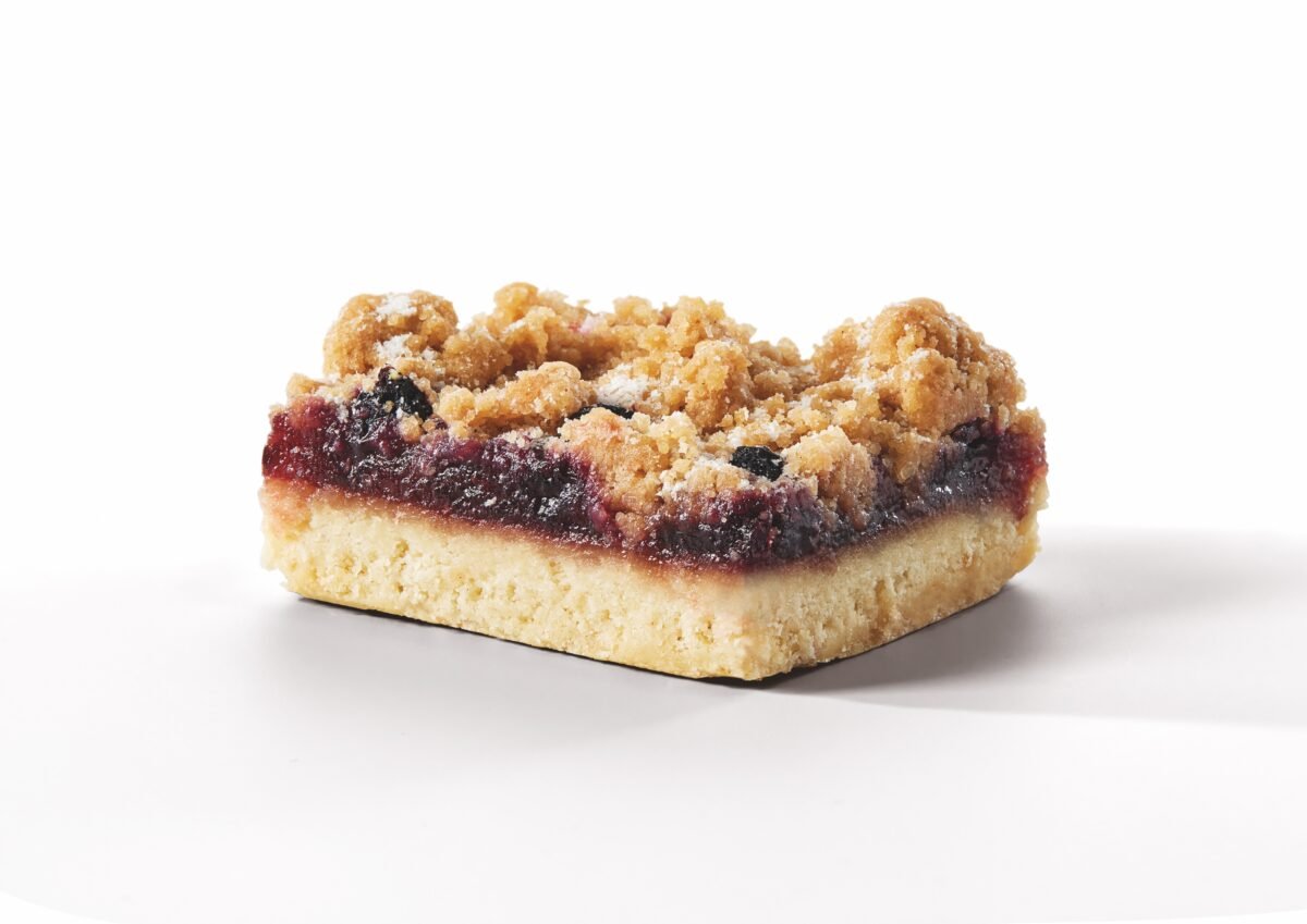 Photo shows the Costa x BOSH! "Winter Berry Crumble," a new vegan dessert for Christmas 2024