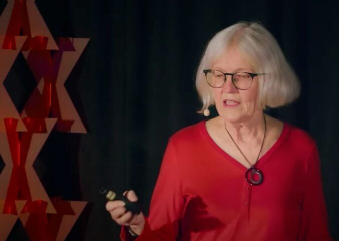 Toni MacAskill speaking at TEDx Boston's Longevity Summit