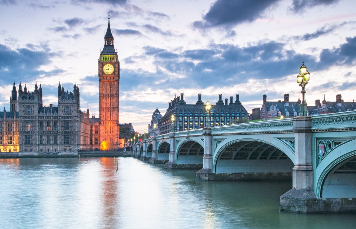 A view of Big Ben and the River Thames in London, which is one of the most vegan-friendly cities in the world