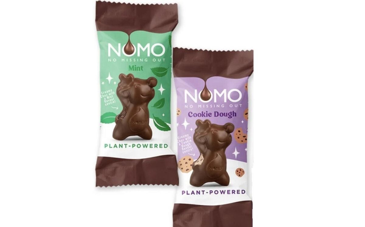 Photo shows Nomo's cookie dough flavored chocolate reindeer, and mint flavor, which is new for 2024