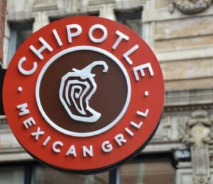 The outside of vegan-friendly fast food restaurant Chipotle