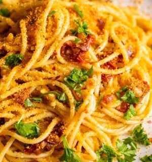 A vegan spaghetti dish from Romy London