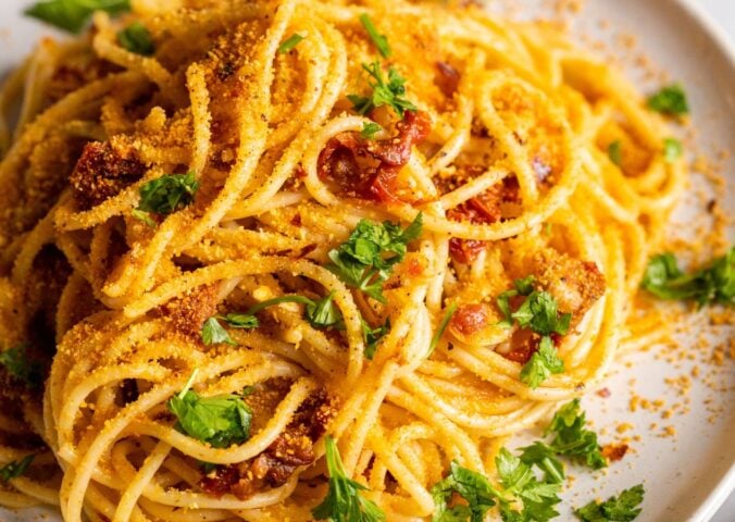 A vegan spaghetti dish from Romy London