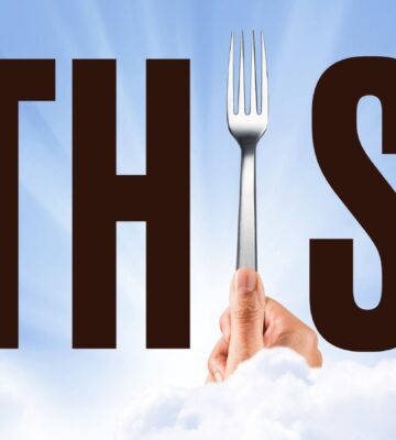 Photo shows the updated THIS logo against its new background of blue sky and clouds