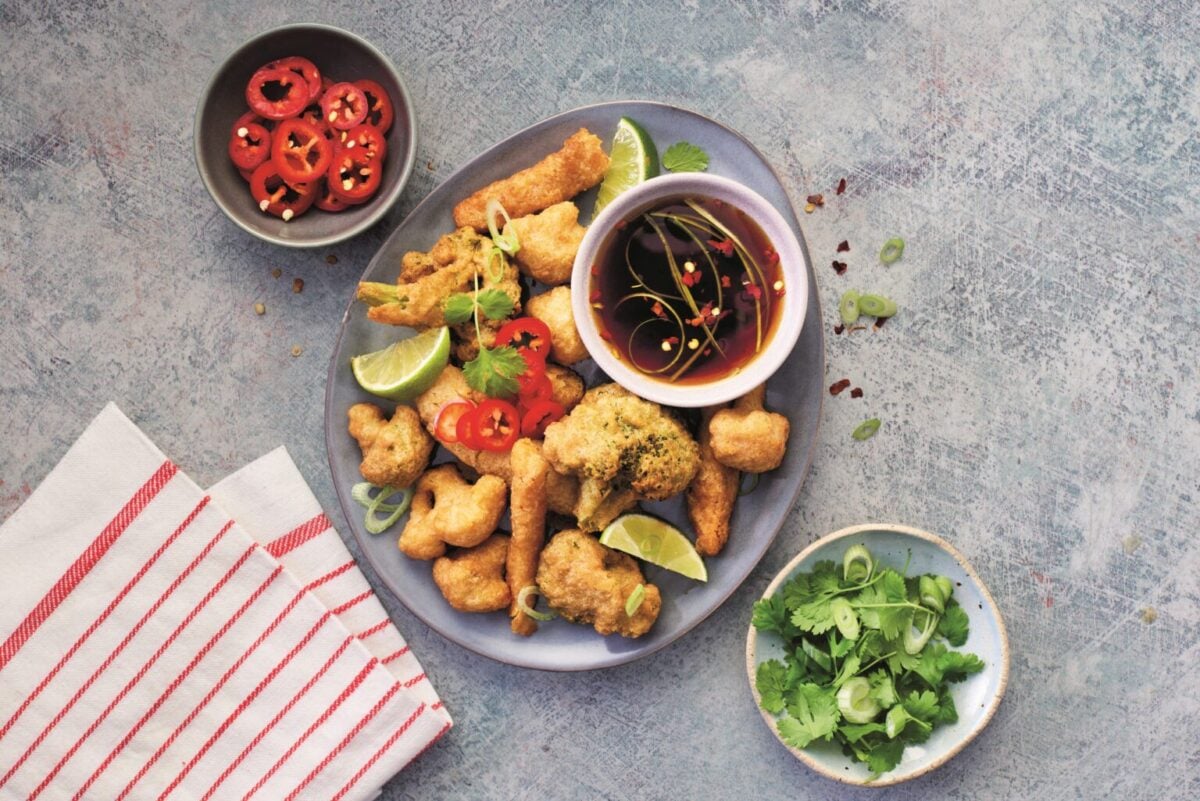 Photo shows some of the new Aldi products launching for Veganuary 2025, including fried pickles