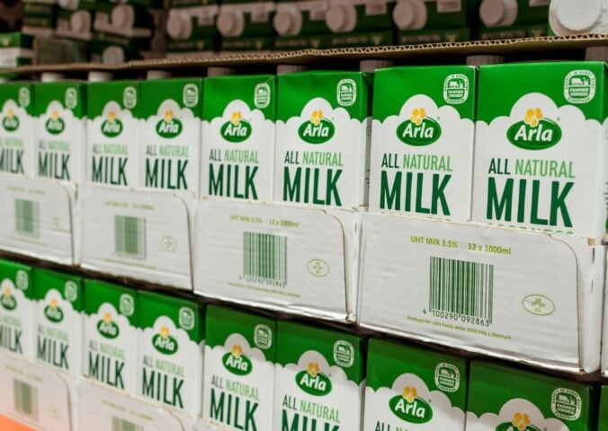 cartons of Arla milk