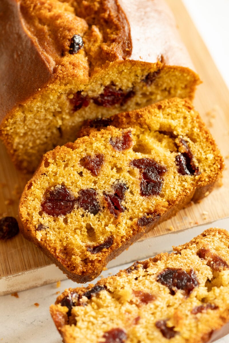 a cranberry and orange breakfast loaf perfect for winter and the holidays