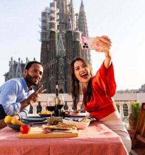 People eating in Barcelona