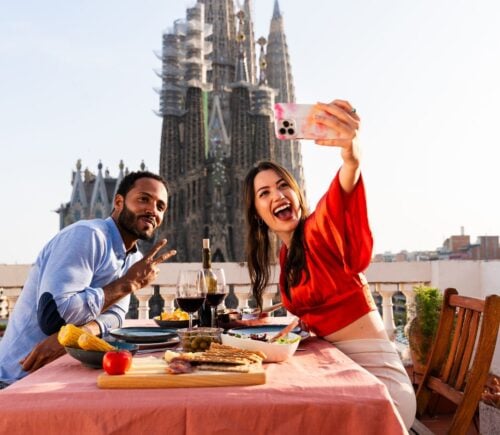 People eating in Barcelona