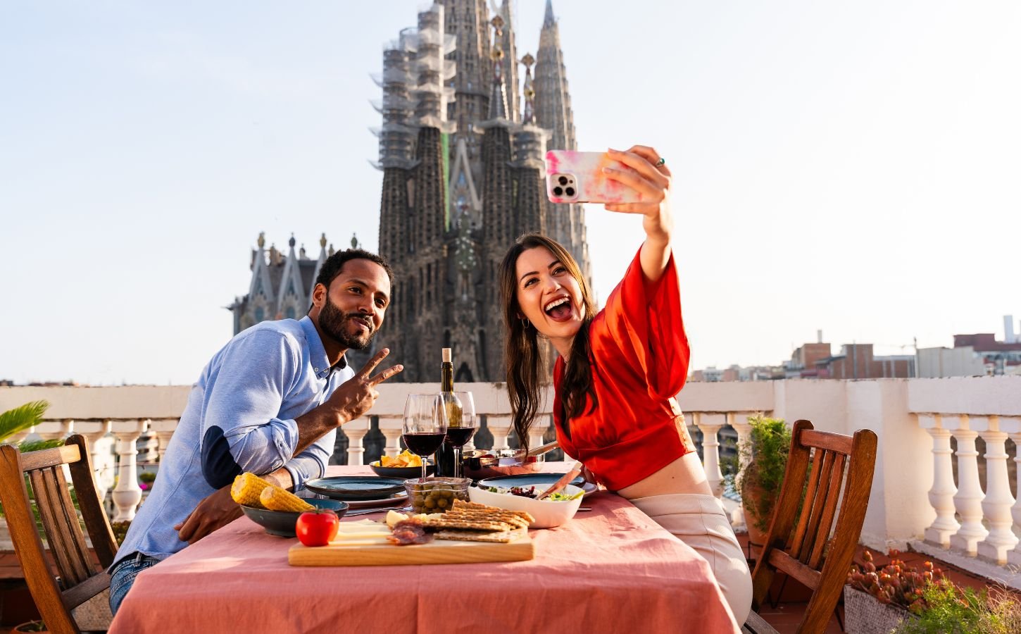 People eating in Barcelona