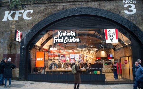 The outside of fast food restaurant KFC