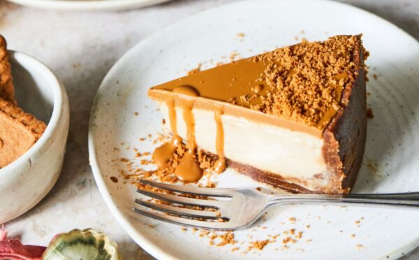 A "no bake" dairy-free cheesecake made to a plant-based recipe