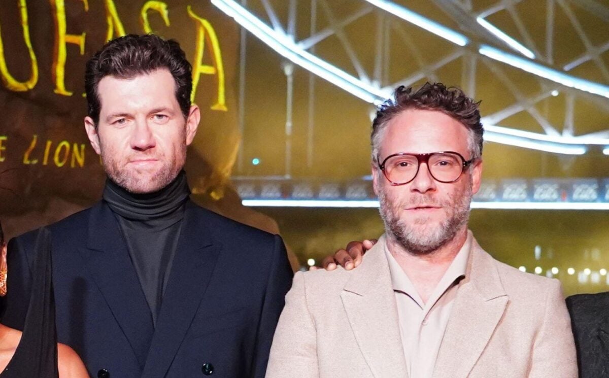 Seth Rogen and Billy Eichner on the red carpet for the new Mufasa film