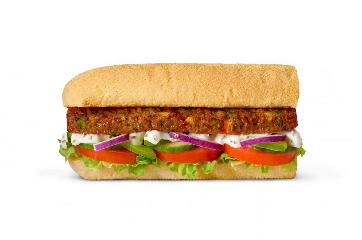 A vegan sub from Subway from the UK plant-based menu