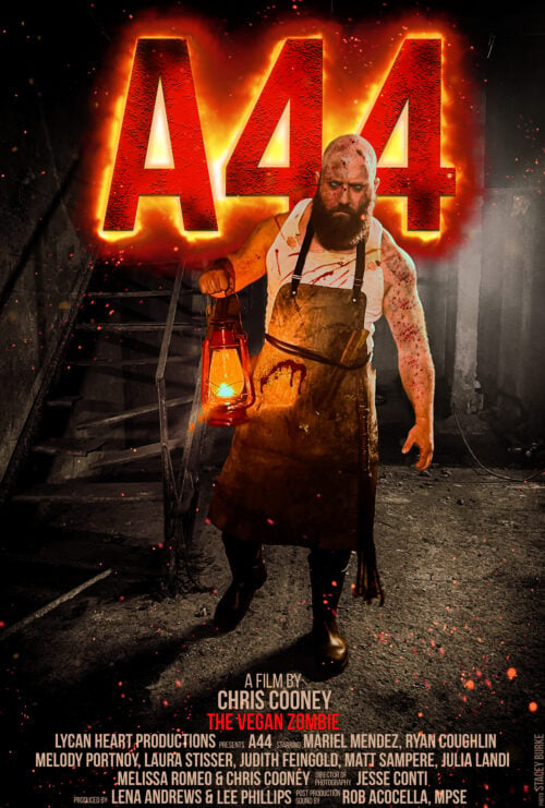 Photo shows the poster for upcoming film 'A44' from filmmaker Chris Cooney, aka The Vegan Zombie