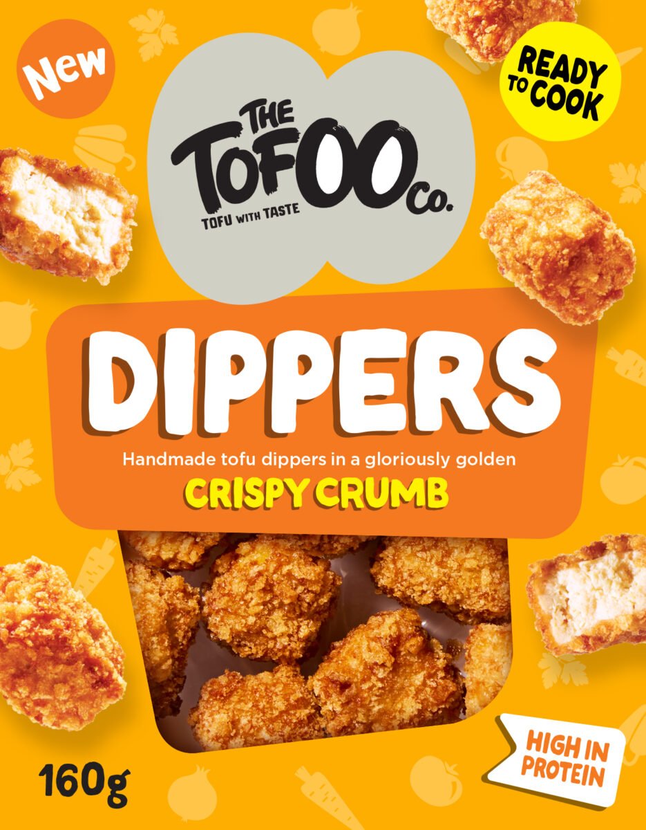 Photo shows the packaging for the new "Dippers" from The Tofoo Co