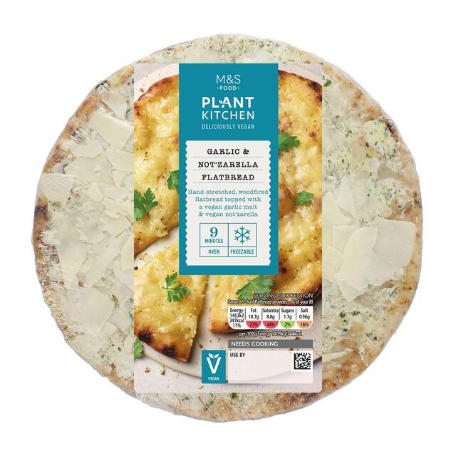 Photo shows the new M&S cheesy vegan flatbread