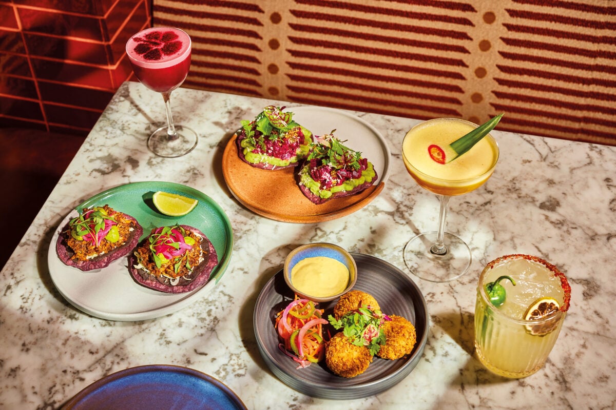 Photo shows some of the Veganuary menu items at Wahaca