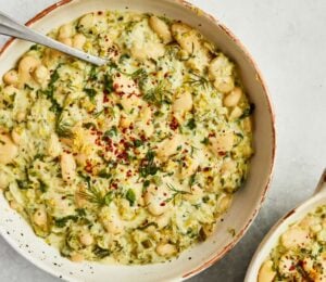 15-minute vegan dinner recipes including creamy lemon and herb beans