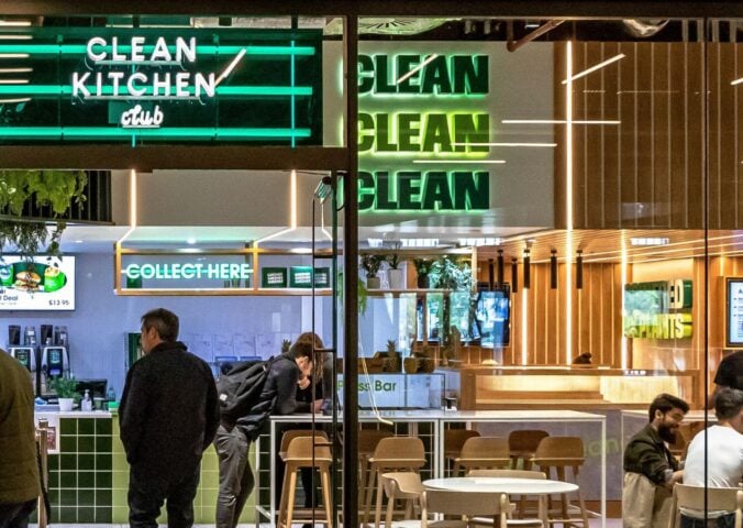 Photo shows a group of people inside Clean Kitchen Club's Battersea location