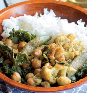 A gluten-free and vegan chickpea curry dish