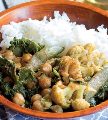 A gluten-free and vegan chickpea curry dish