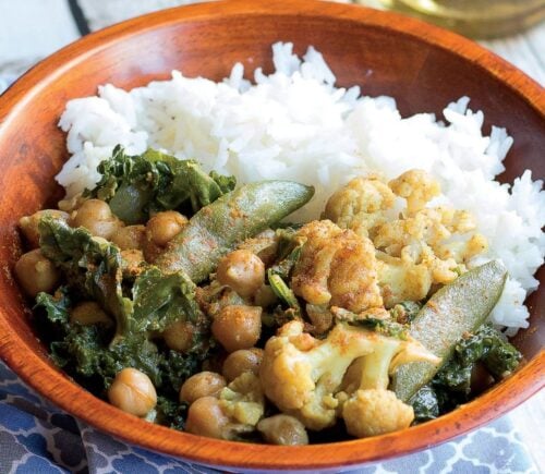 A gluten-free and vegan chickpea curry dish