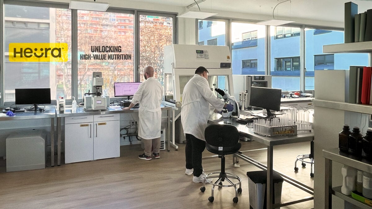 Scientists working on developing plant-based products in the Heura innovation lab