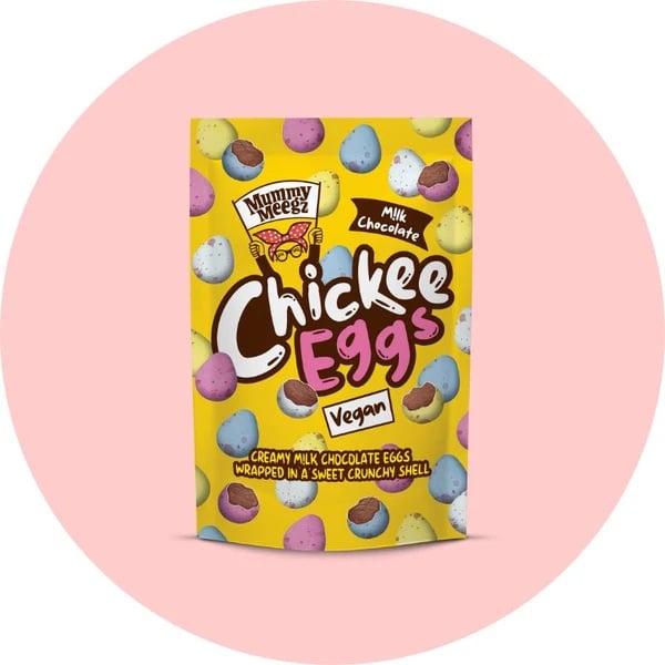 A packet of Mummy Meegz vegan mini eggs