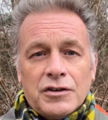 Screengrab shows Chris Packham in his video invite - posted on X - to Jeremy Clarkson asking him to participate in Veganuary 2025