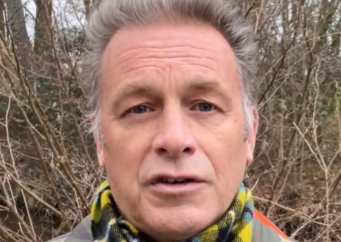 Screengrab shows Chris Packham in his video invite - posted on X - to Jeremy Clarkson asking him to participate in Veganuary 2025