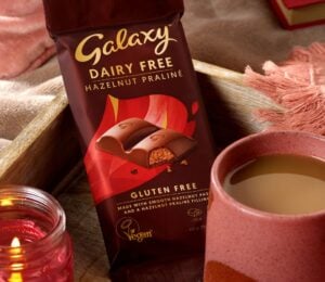 Photo shows the latest vegan chocolate bar from Galaxy, released to coincide with Veganuary 2025