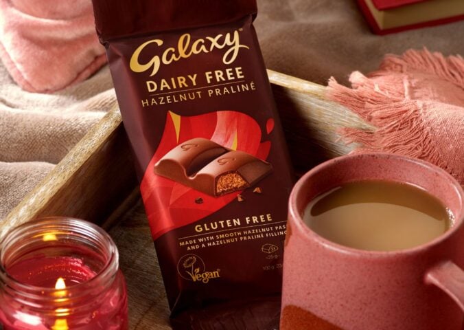 Photo shows the latest vegan chocolate bar from Galaxy, released to coincide with Veganuary 2025